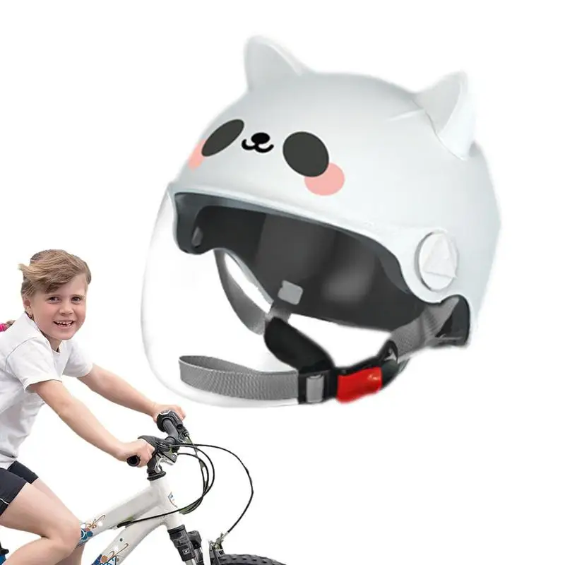 

Kids Motorcycle Helmets Impact Resistant Cartoon Cute Kids Helmets With HD Lens Comfortable Safety Cycling Helmets Head Cover