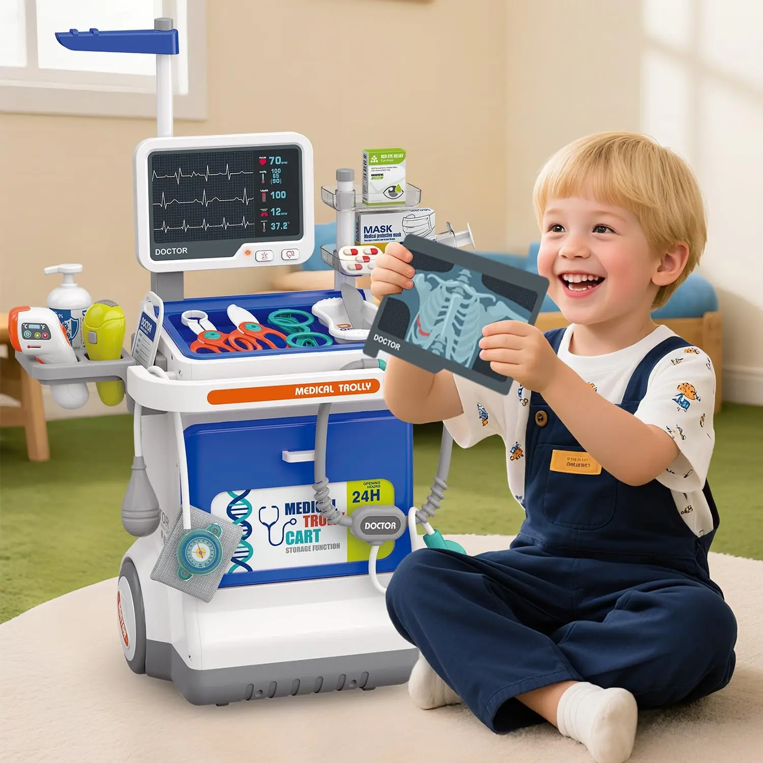 Deluxe Doctor Set voor kinderen - Gesimuleerde speelset voor medische stations met stethoscoop en gereedschap - Perfect rollenspelcadeau