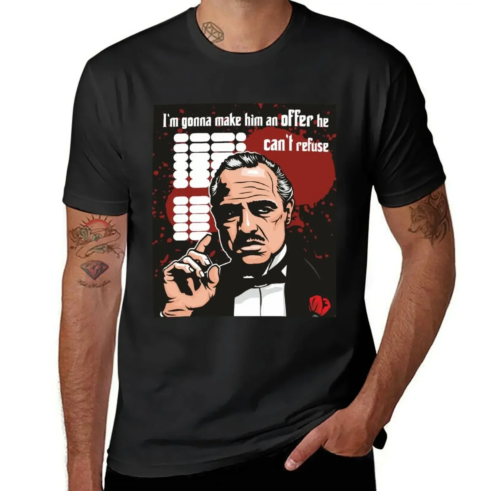 

Футболка Godfather, милые топы, футболки с рисунком, футболки с короткими рукавами, мужские хлопковые футболки