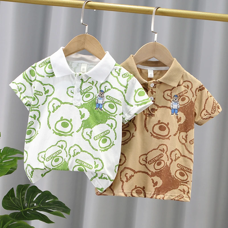 Children's short-sleeved T-shirt cotton children's summer baby summer half-sleeved children's polo shirt boys' Shirt 3