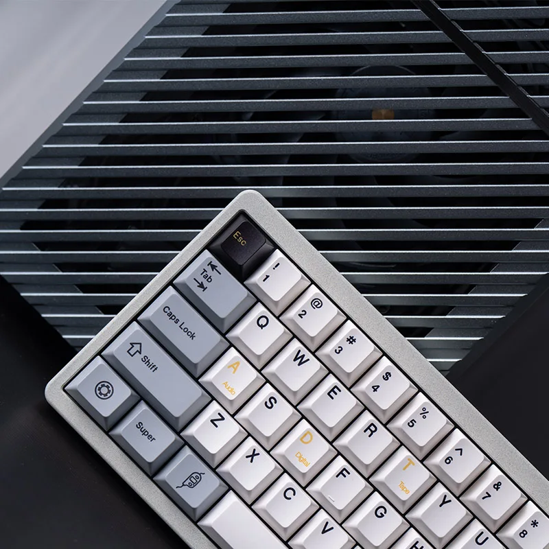 DAT-DT1 Keycap Set 175Key PBT Custom Retro Gray Keyboard Cap Cherry Profile Gaming KeyCap for Mechanical Keyboard Accessories