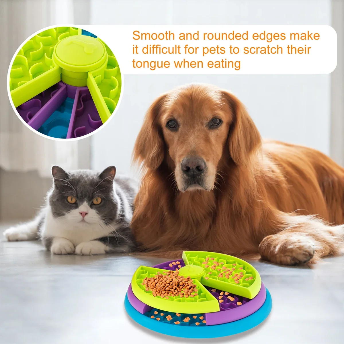 Pet Slow Food Bowl Dog 3-Layers Interactive Game Food Puzzle Feeder Choke-proof Non-slip Feeder Bowl for Small/Medium/Larger Dog