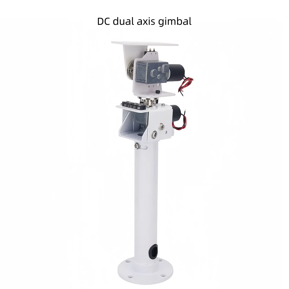 DIY DC dual axis gimbal solar tracking and monitoring robot with high load capacity and torque, all metal X-axis and Y-axis worm