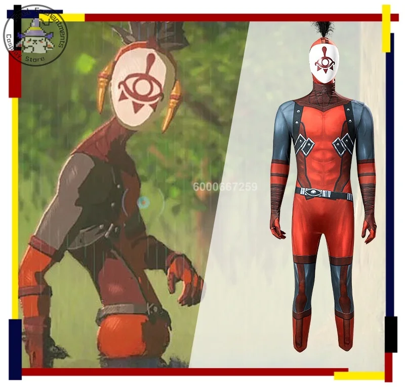 

Link Rito Set Yiga Clan Outfit Main Character Purya Game- Inspired Cosplay Costume Role-playing Complete Men's Clothing Jumpsuit