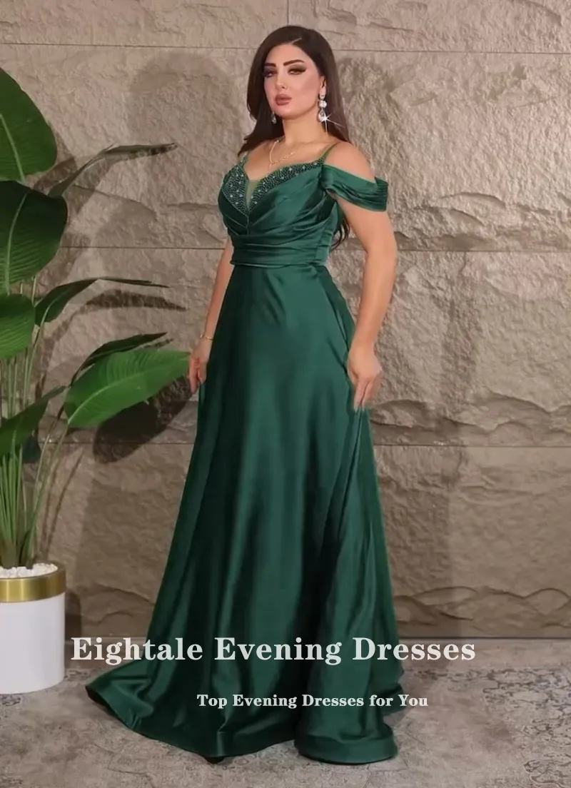 Eightale Luxuriöses Abendkleid mit Perlen, A-Linie, maßgeschneidert, königsblaues Satin-Hochzeitskleid, Hochzeitspartykleid