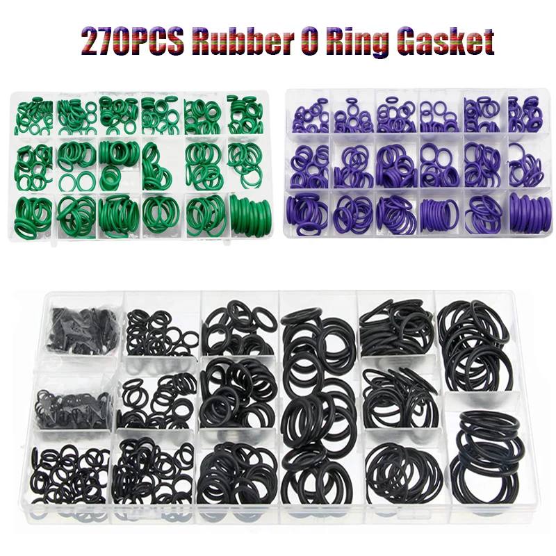 

270pcs O Ring Gasket Rubber Washer NBR Seal Sealing Set 5-26mm Washer Fasteners Nitrile Elastic Band Rubber Rings