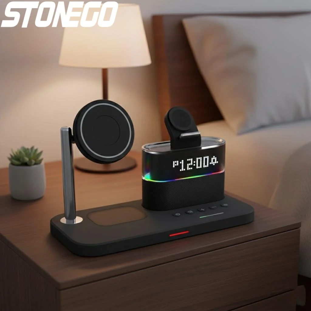 

15 Вт 5 в 1 Беспроводная зарядная панель Магнитное зарядное устройство Часы для iPhone iWatch AirPods Samsung Galaxy