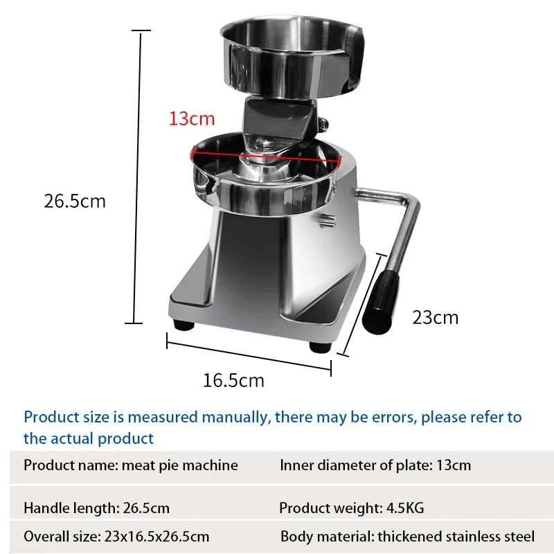 Mesin pukulan Burger rumah mesin Patty Burger Manual, cetakan Burger, Pres Burger 100mm/130mm/150mm