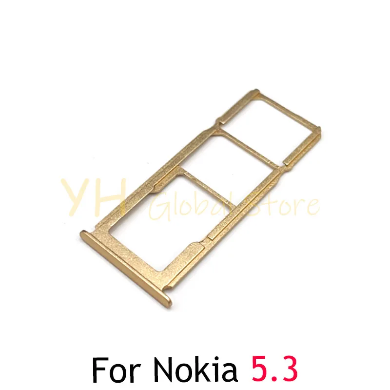 Cartão Sim Slot Tray Holder para Nokia, Soquete do Leitor de Cartão, Peças de Reparo, 5.2, 5.3, 5.4