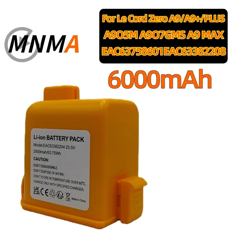 25.5V4000mAh lithium-ion battery, suitable for LG Cord Zero A9 vacuum cleaner, compatible with for LG Cord Zero A9 battery