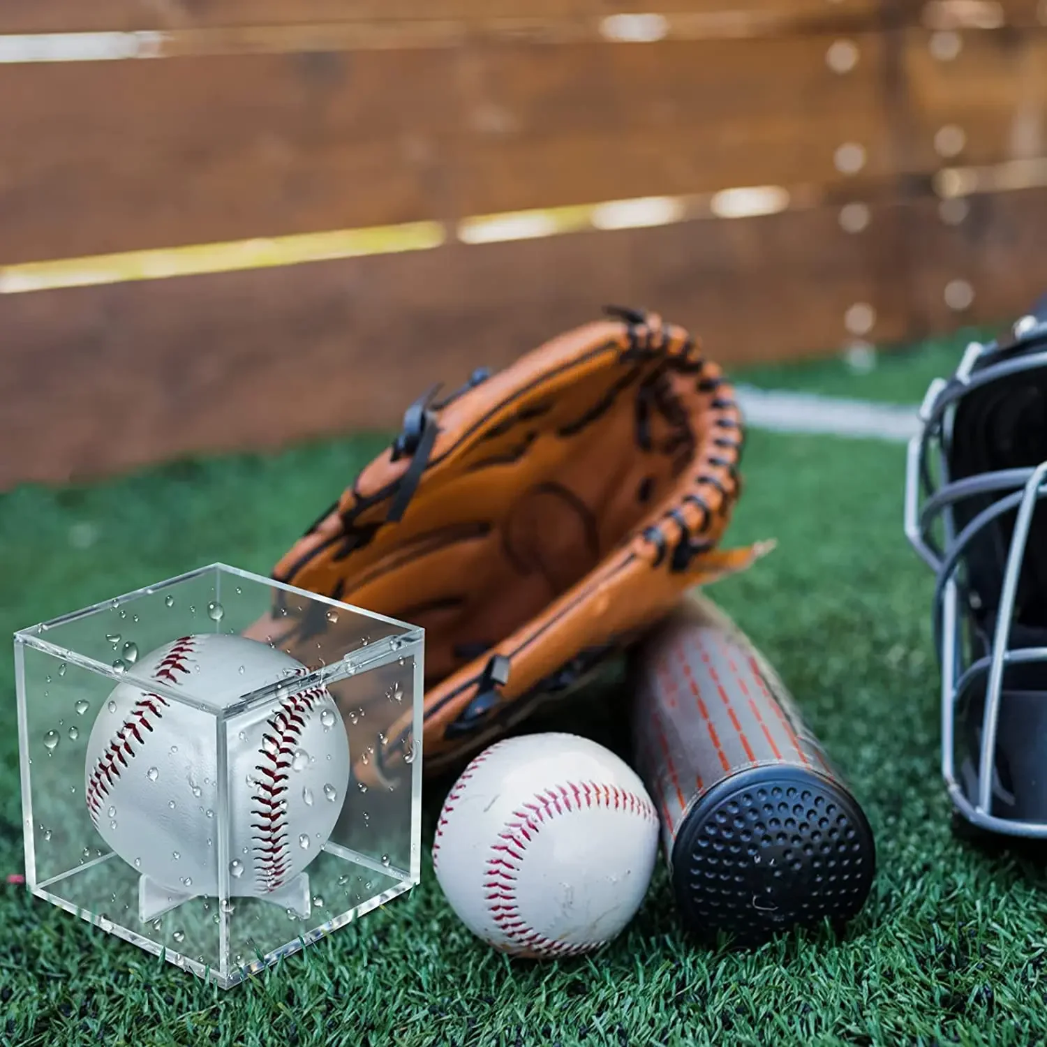 1Pcs Baseball Acrylic Box Acrylic 80*80*80 Transparent Baseball Storage Collecting Box