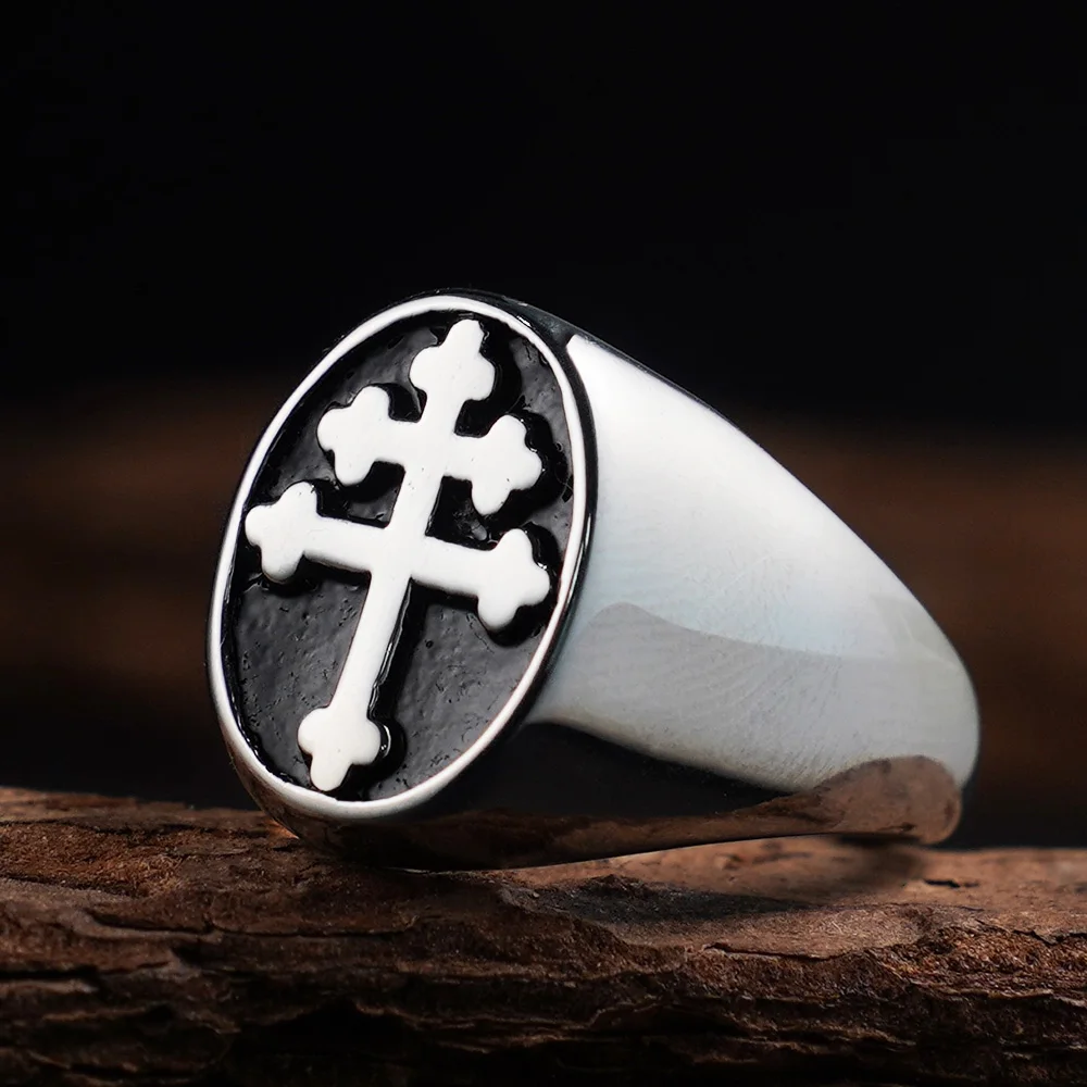 خاتم عصري للرجال، خاتم متقاطع شخصي من الفولاذ المقاوم للصدأ 316L، طراز للجنسين، مجوهرات مصنوعة يدويًا مناسبة للهدايا اليومية