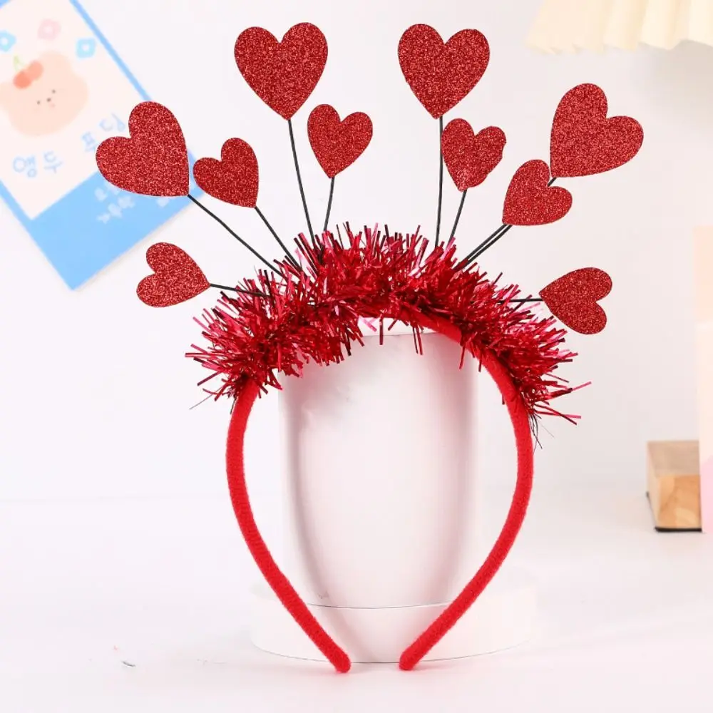 Confetti Hair Hoop Red Love Headband Headband Red Peach Heart Love Heart Shaped Headband Red Glasses Valentines Day Headdress