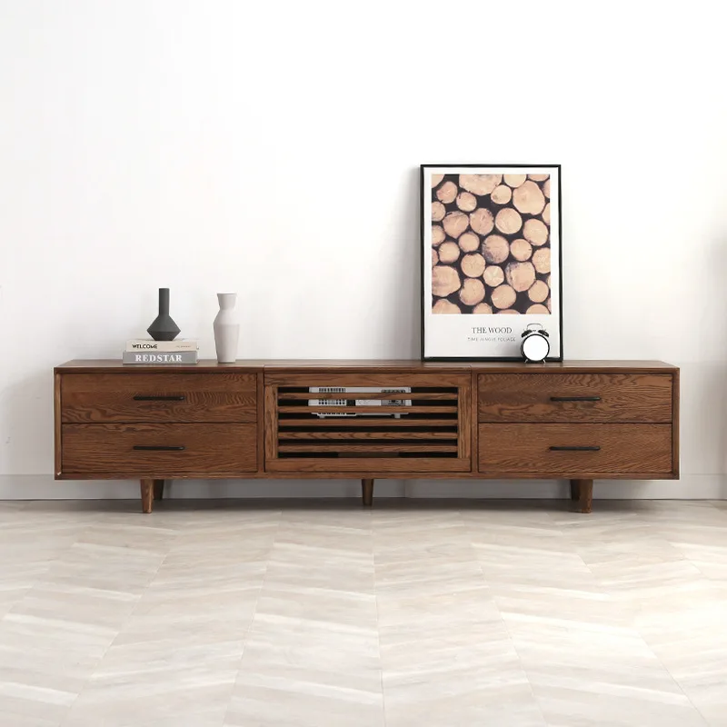 Oak TV Cabinet Black Walnut Modern Smart Special Projector Laser TV Cabinet