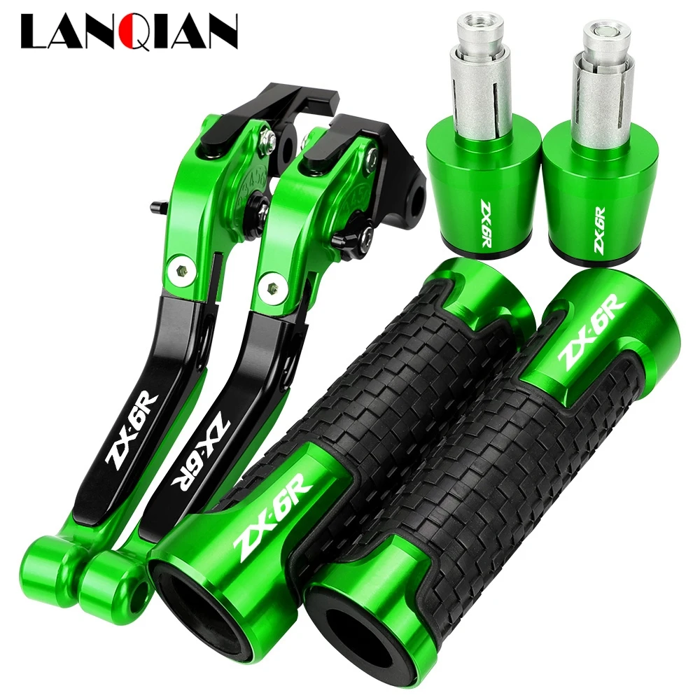 

For KAWASAKI NINJA ZX6R 2019 2020 2021 2022 2023 ZX-6R Motorcycle Accessories Handgrips Brake Clutch Levers Handlebar Grips Ends