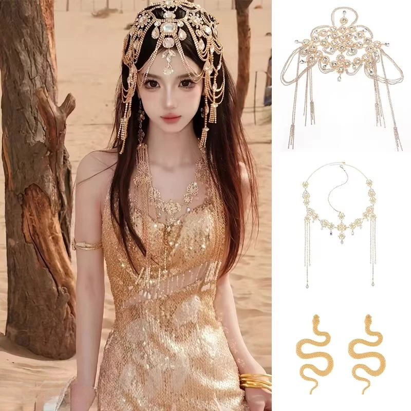 

Eyebrow Pendant Exaggerated Forehead Ornament Greek Ancient Egyptian Forehead Chain Headdress Exotic Wind Princess Hair Accessor