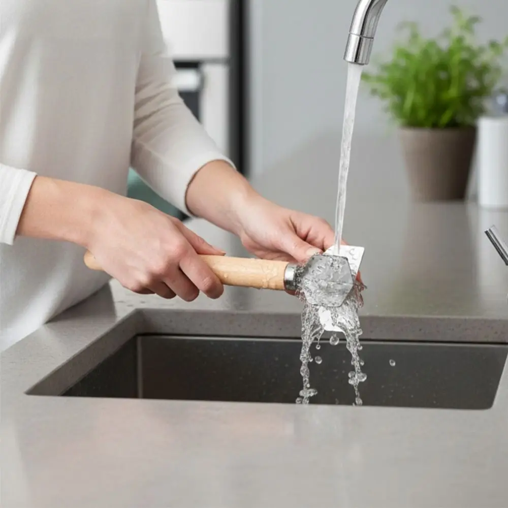 

Household Stainless Steel Meat Chopper Manual Wood Handle Meat Stirrer Handheld Cooking Food Mixer Salad