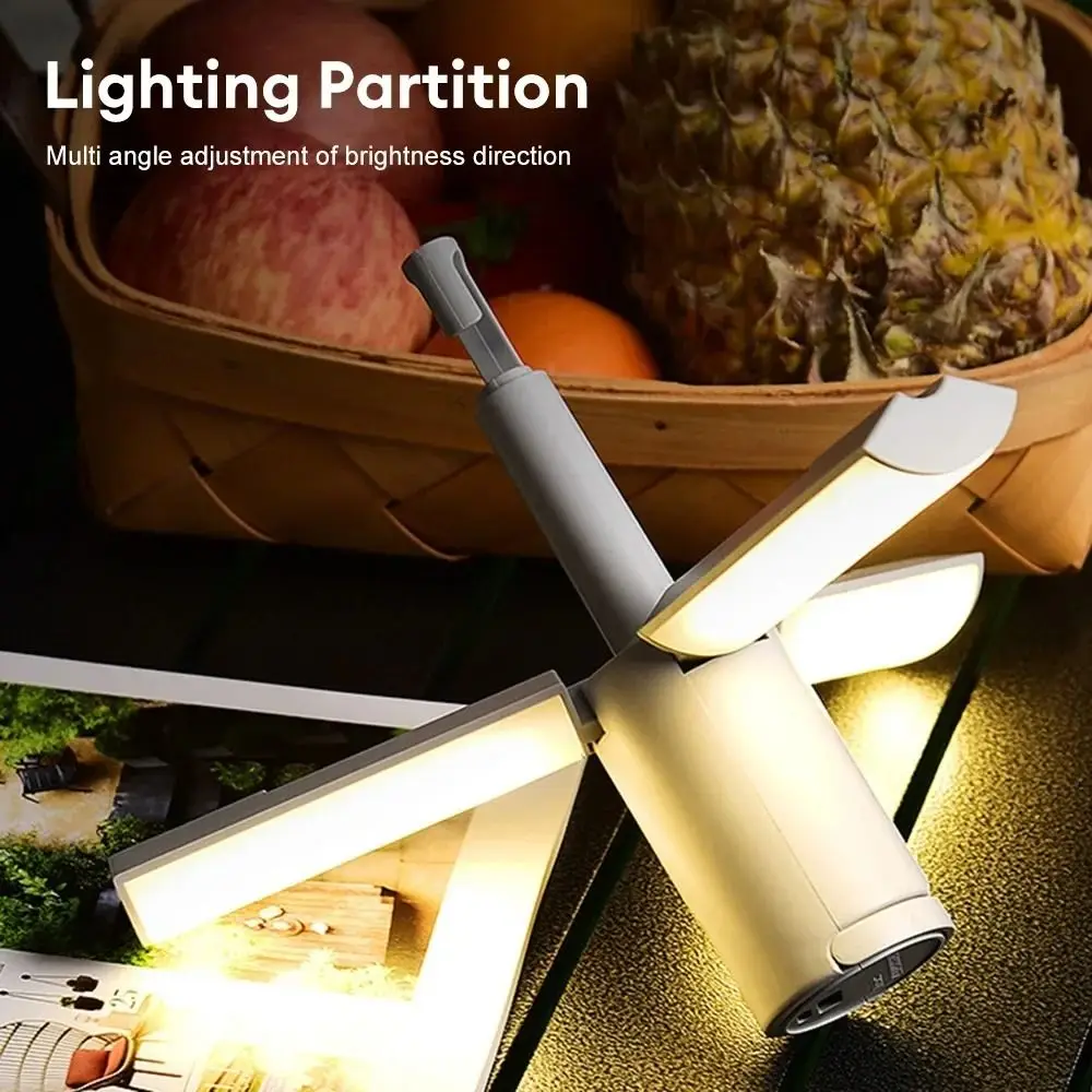 Linterna LED plegable multifuncional para acampar, linterna colgante portátil, carga USB, gran capacidad, luz para tienda de campaña, viaje