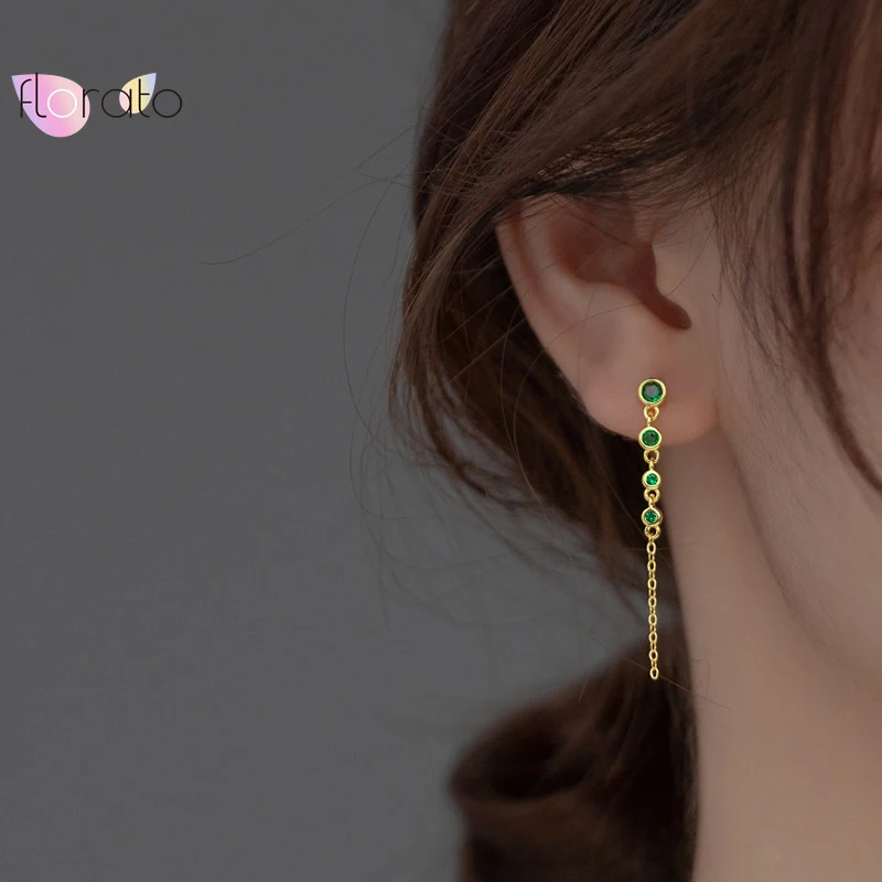 925 Sterling Silver Ear Needle Water Droplets Stud Earrings for Women Exquisite 7 Color Crystal Pendant Earrings Fashion Jewelry - Image 3