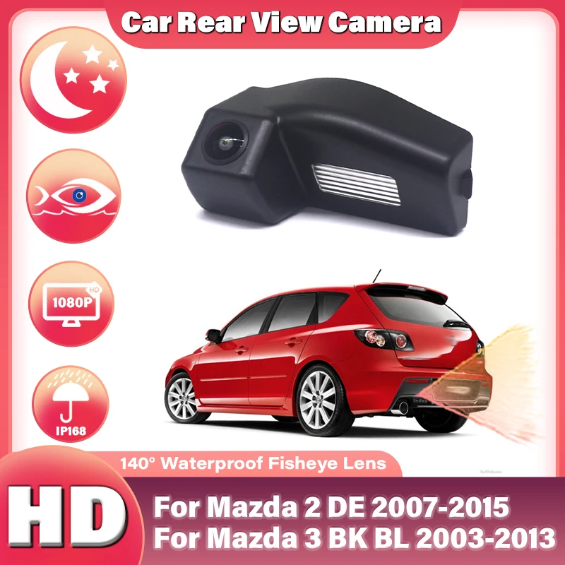 AHD 1080×720P Vehicle Reverse Camera For Mazda 3 BK BL 2003-2013 For Mazda 2 DE 2007-2015 Car Rear View Parking Mirror Monitor