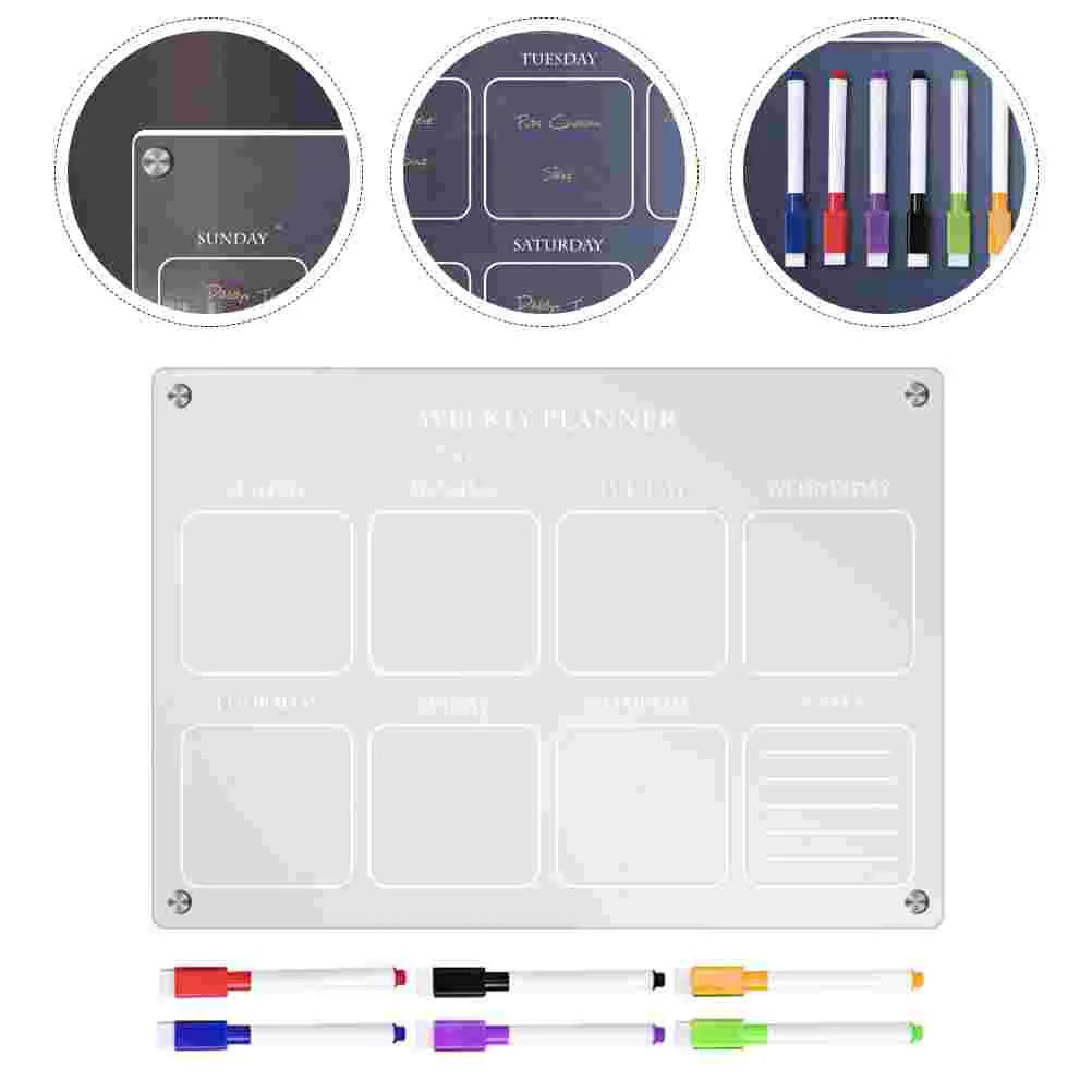 Magnets Refrigerator Weekly Plan Writing Board Fridge Magnetic Planning Whiteboard Dry Erase Calendar