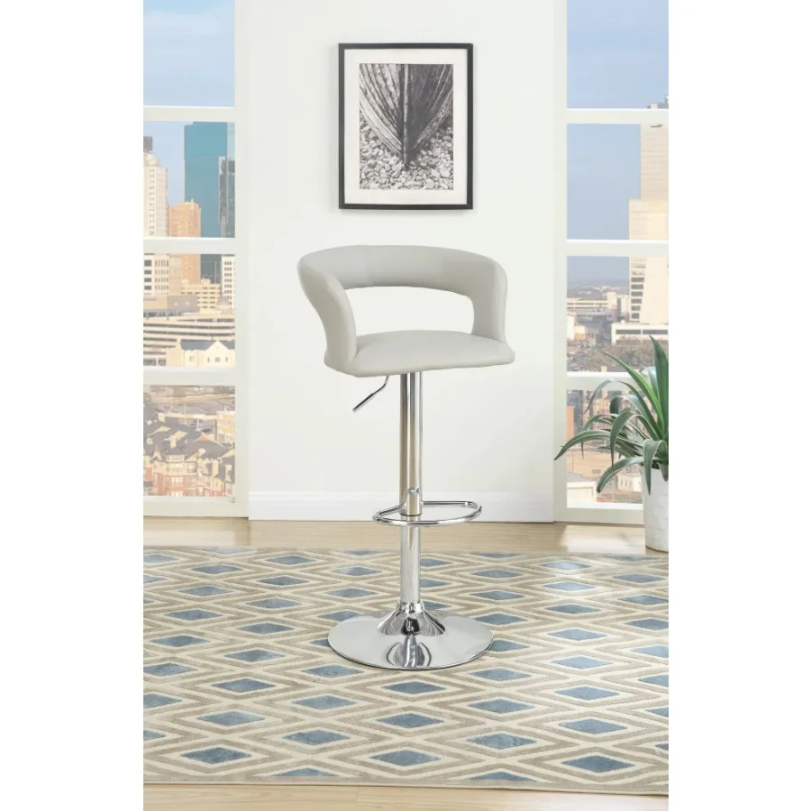 

Барный стул, набор стульев со столешницей из 2 кухонных островов с регулируемой высотой, серый ПВХ/искусственная кожа