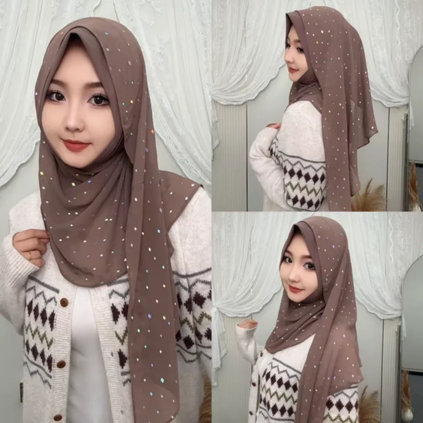 

2026 Diamonds Muslim Ready Hijabs Wraps Shawls Islam