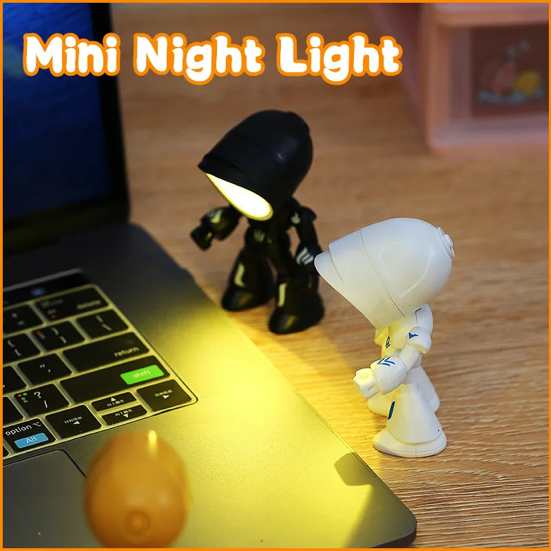 New Mini Night Light LED Cartoon Cute Soldier Desk Lamp Desktop Ornament Bedside Bedroom Table Lights Children Boy Holiday Gifts