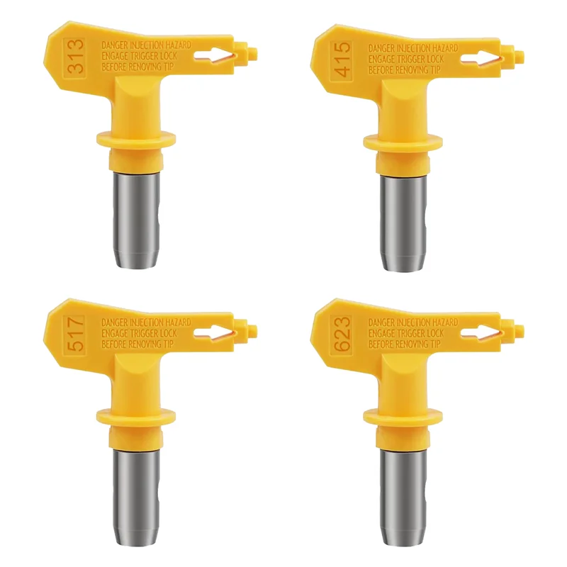 

4 Pcs Reversible Airless Spray Tips for Airless Paint Sprayer (313,415,517,623)