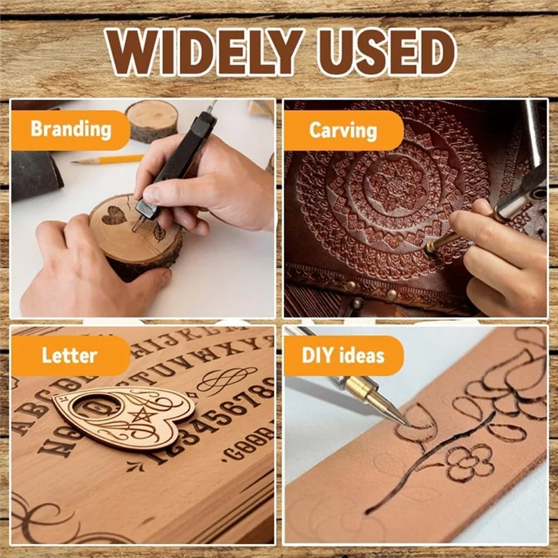 

28 шт. DIY набор для выжигания древесины/кожи DIY набор для выжигания древесины/кожи, детали, инструмент с буквами, вилка стандарта США-B27C