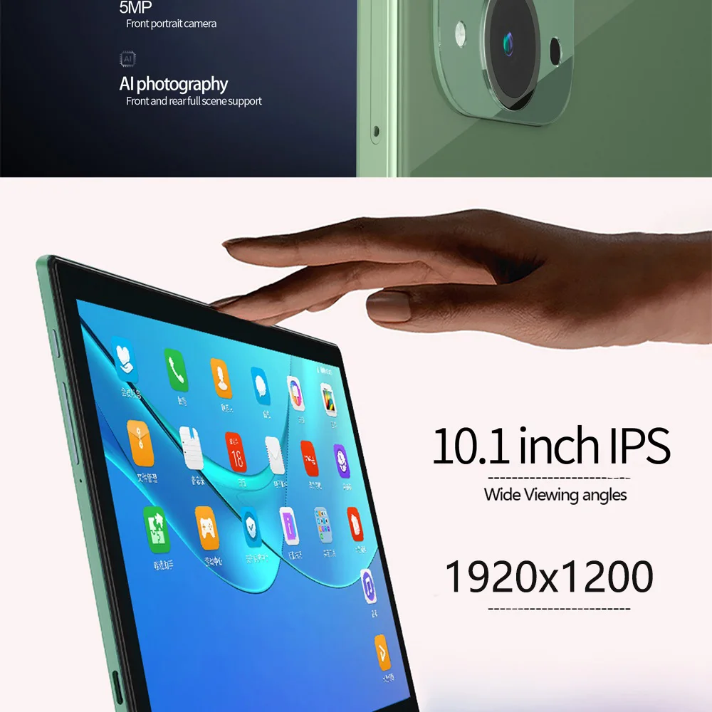 New 10.1 Inch Tablets Android 13 Octa Core 8GB RAM 256GB ROM Dual SIM Phone Call 4G LTE 5G WiFi Bluetooth Google Tablet PC