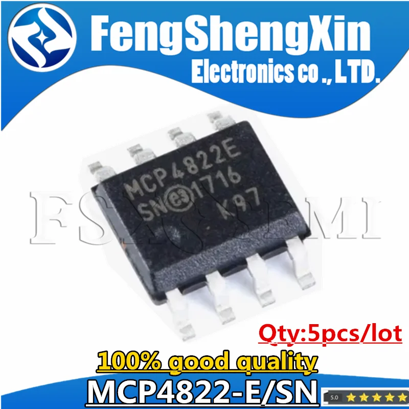 5pcs/lot MCP4822 MCP4822-E/SN MCP4822E digital analog converter IC SOP-8