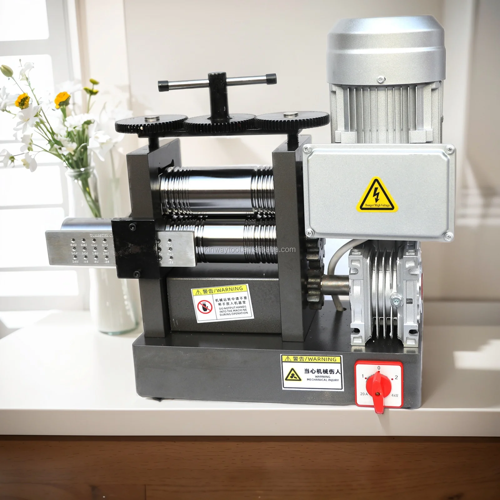 

160x70mm 750W Jewelry Equipment Gold Silver Sheet and Wire Electric Rolling Mill Machine