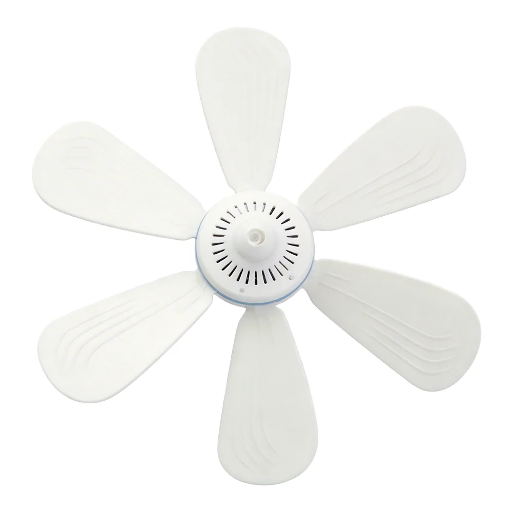 Lightweight 6-Blade USB Ceiling Fan with Remote 4 Wind Settings for Camping Dorm Tent Indoor Outdoor Portable Use