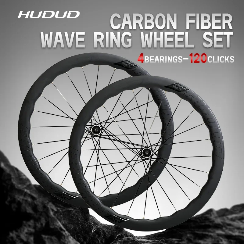 

Карбоновые колеса HUDUD V2 Arc Wave Disc Brake 700C для шоссейных велосипедов, ультралегкие, новая модель, 1580 г