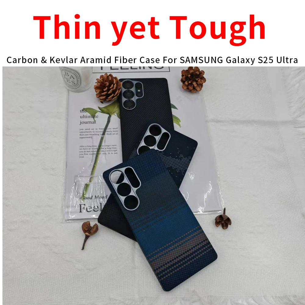 

For samsung s25 ultra case magsafe 600d kevlar carbon aramid fiber magsafe fabric thin hard cover magnetic balck Slim light red