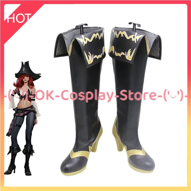 

Miss Fortune Cosplay Shoes LOL the Bounty Hunter Cosplay Props PU Shoes Halloween Carnival Boots Custom Made