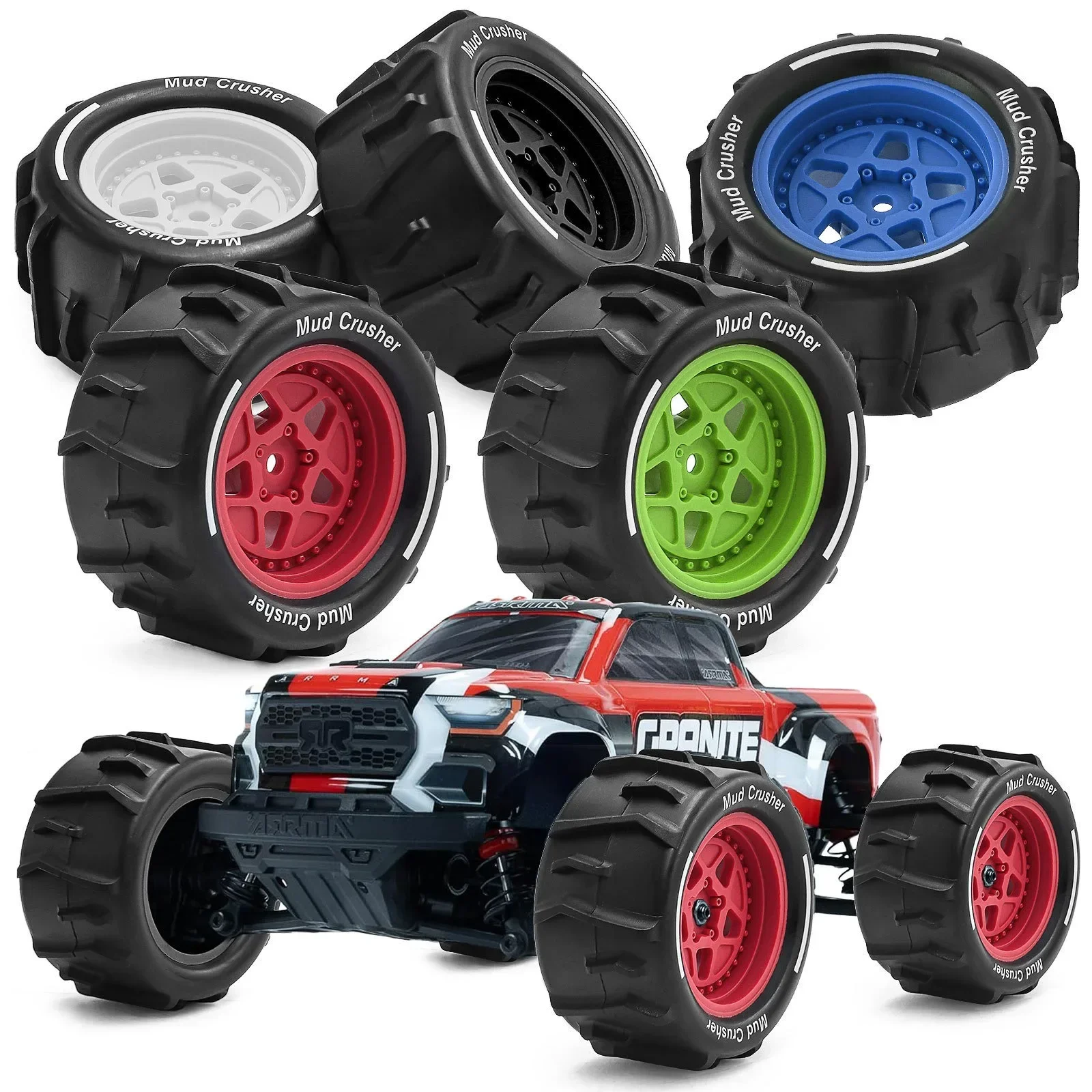 Pneu de sable pour camion de Course courte 73mm, 4 pièces, pour ARRMA 1/18 GRANITE GROM RC, pièces de mise à niveau de voiture, accessoires