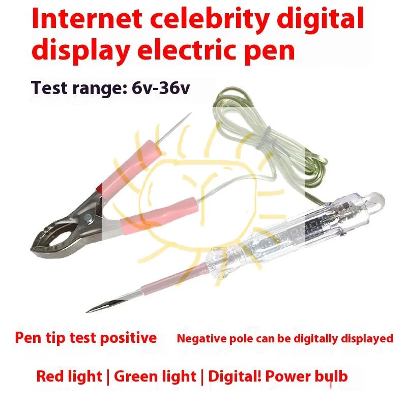 

6 В-36 В тестер электрического напряжения, ручка-зонд, лампа, двухцветный светодиодный светильник, тестер автомобильных цепей, инструменты для ремонта автомобильных цепей