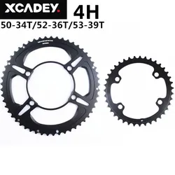 XCADEY Crown Chainring 53-39T 52-36T 50-34T Crown For XCADEY 4H 110BCD-4s 5H 110BCD For Crank Power Meter For Road Bike