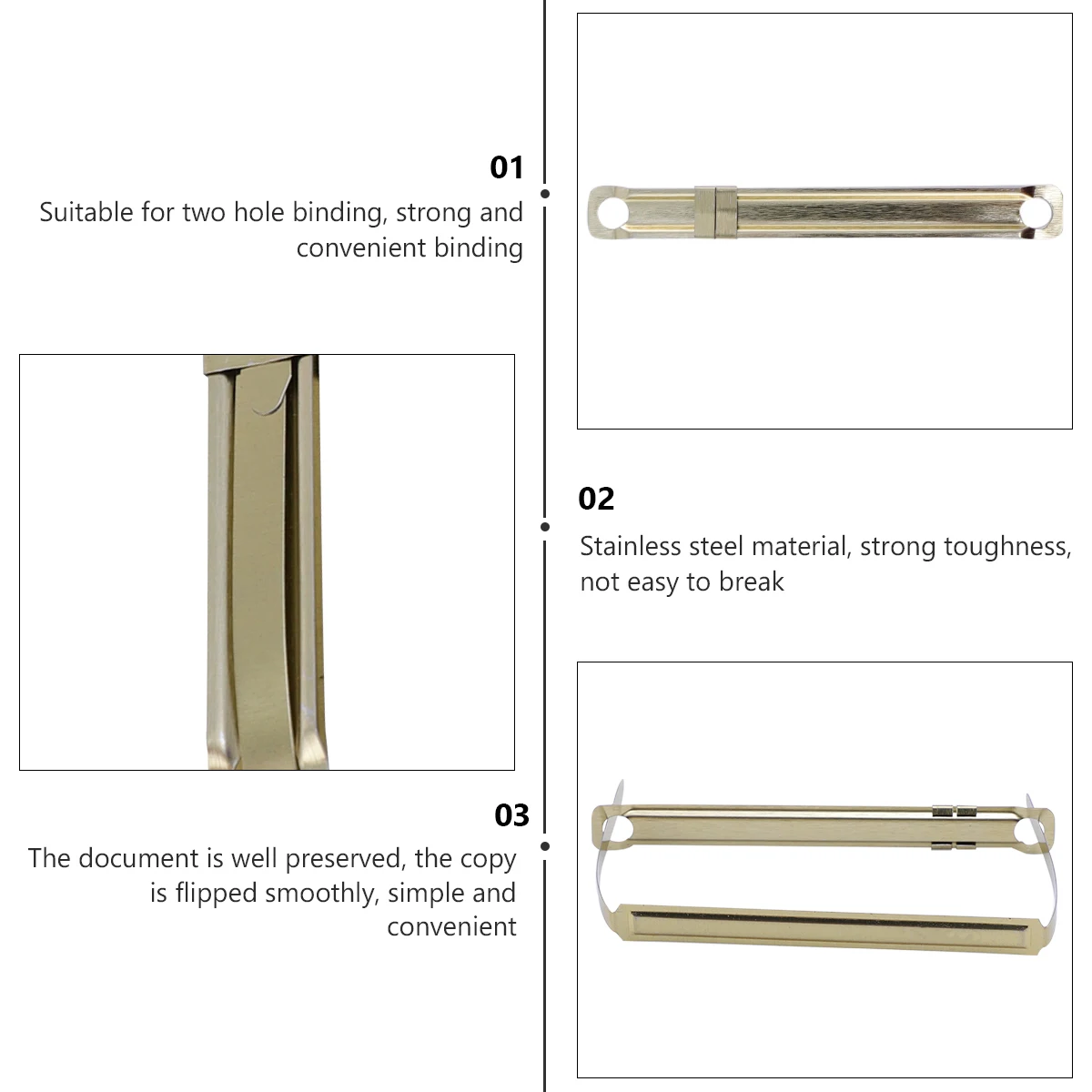 

100pcs Metal Binding Clips Safe Smooth Surface Ideal for Stationery Bookbinding Supplies Practical Folder