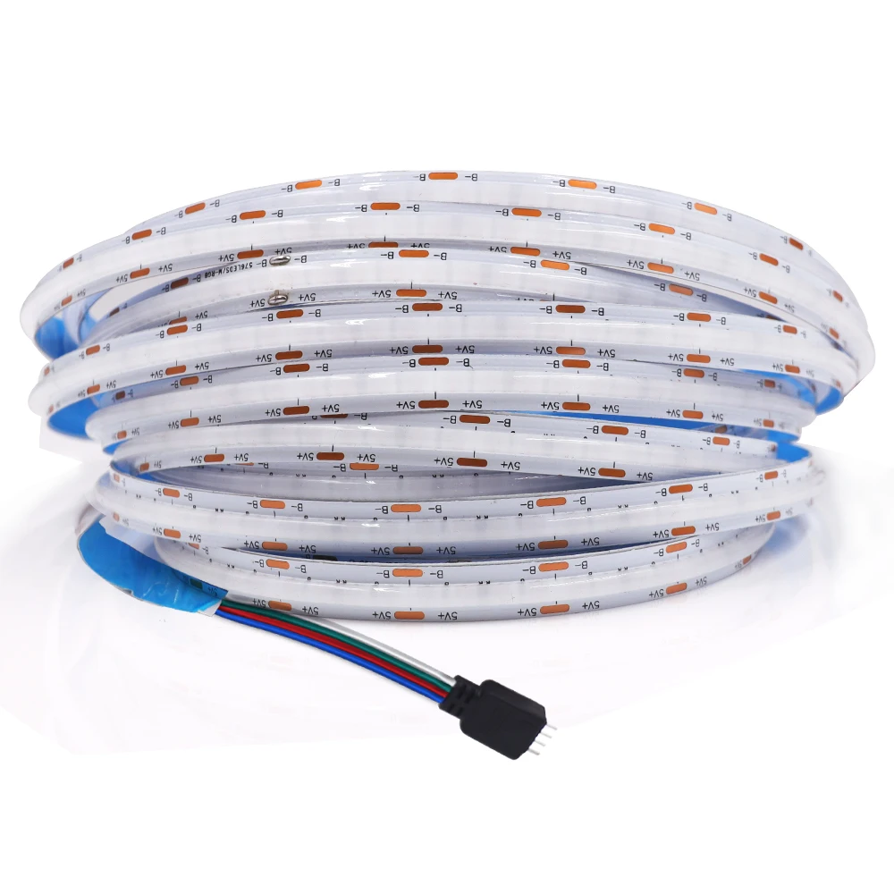 4Pin 10mm PCB RGB COB LED Streifen Licht 5V 12V 24V DC RA90 576 840 LEDs/m Hohe Helle Bunte Flexible Lineare Band Bar Beleuchtung