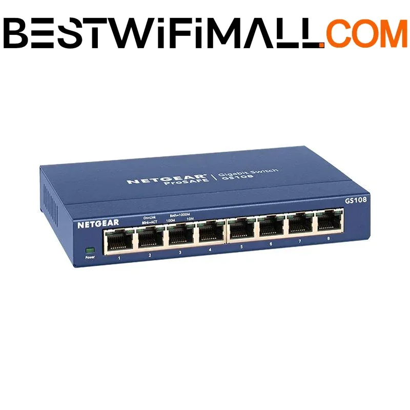 

Коммутатор NETGEAR GS108 Gigabit, 8 портов, 10/100/1000 Gigabit Ethernet, пропускная способность 16 Гбит/с, неуправляемый настольный коммутатор