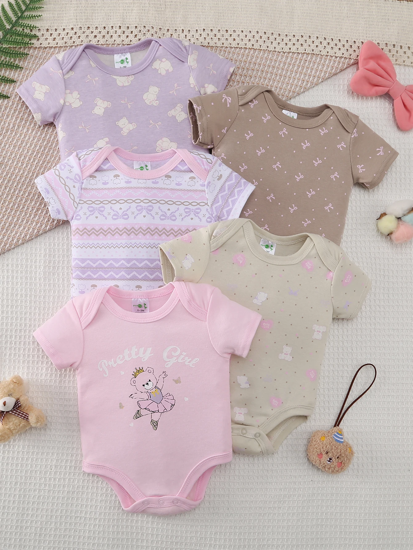 Baby Clothing Used - 5 Parçalı Yenidoğan Kız Bebek Yazlık
