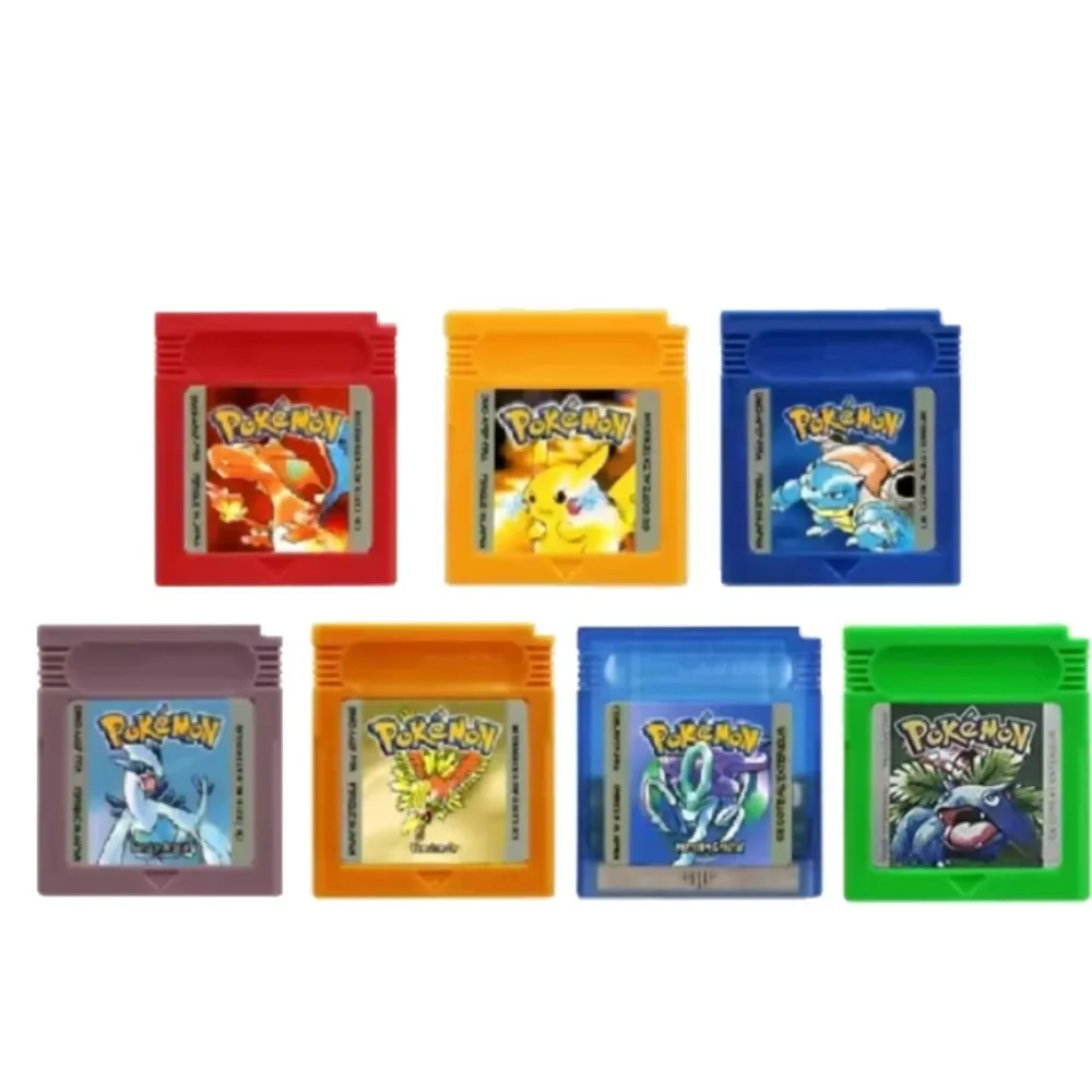 Nuevos juegos, cartucho de juego Pokémon de 16 bits para GBC rojo/azul/cristal/oro/plata/amarillo/verde, versiones USA y FRA, GameToy de alta calidad