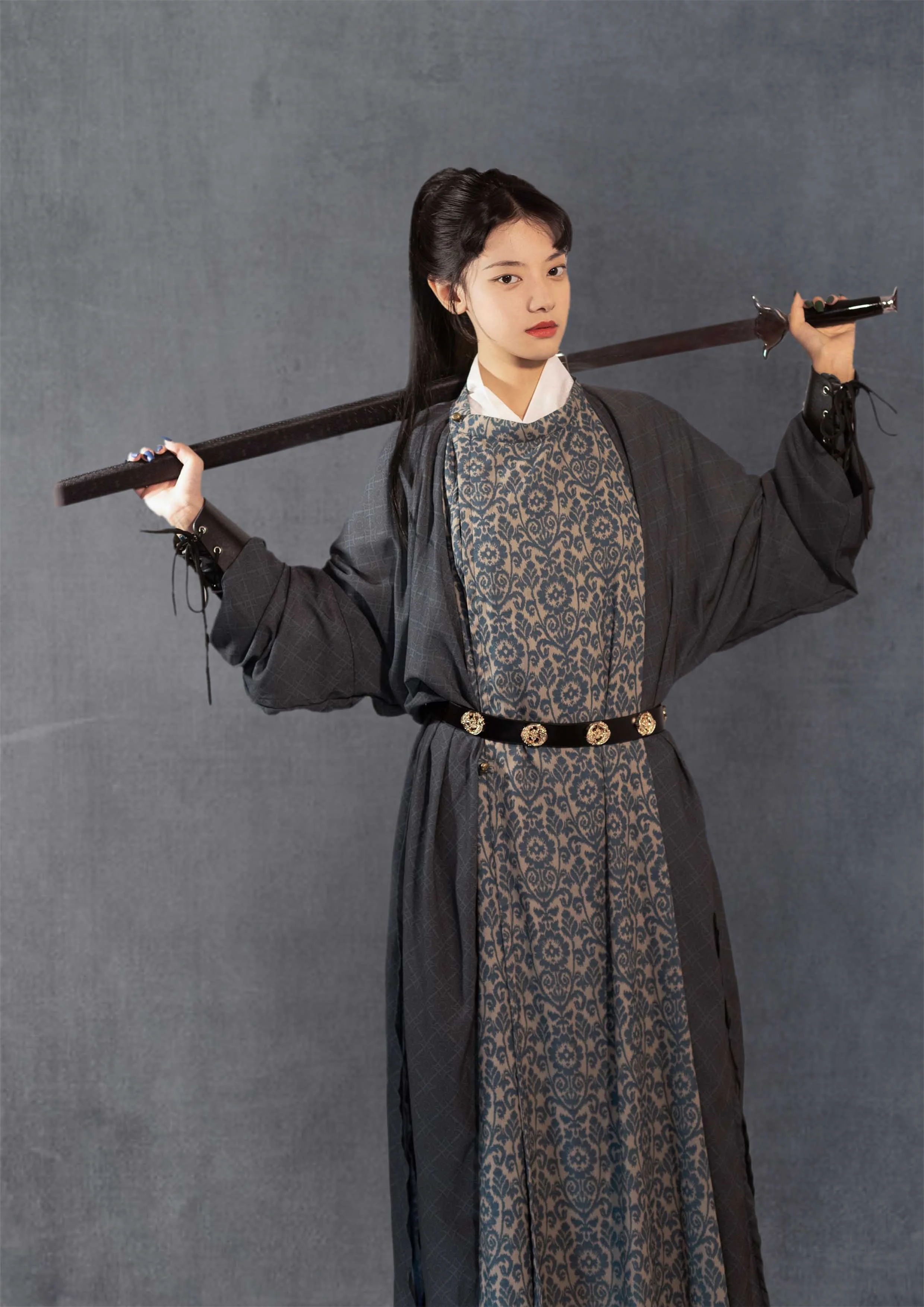 

Large Size Tang Dynasty Hanfu Tang Round Collar Robe Hanfu Robe Men Ancient Chinese Hanfu Costume Male Cosplay Costume Black