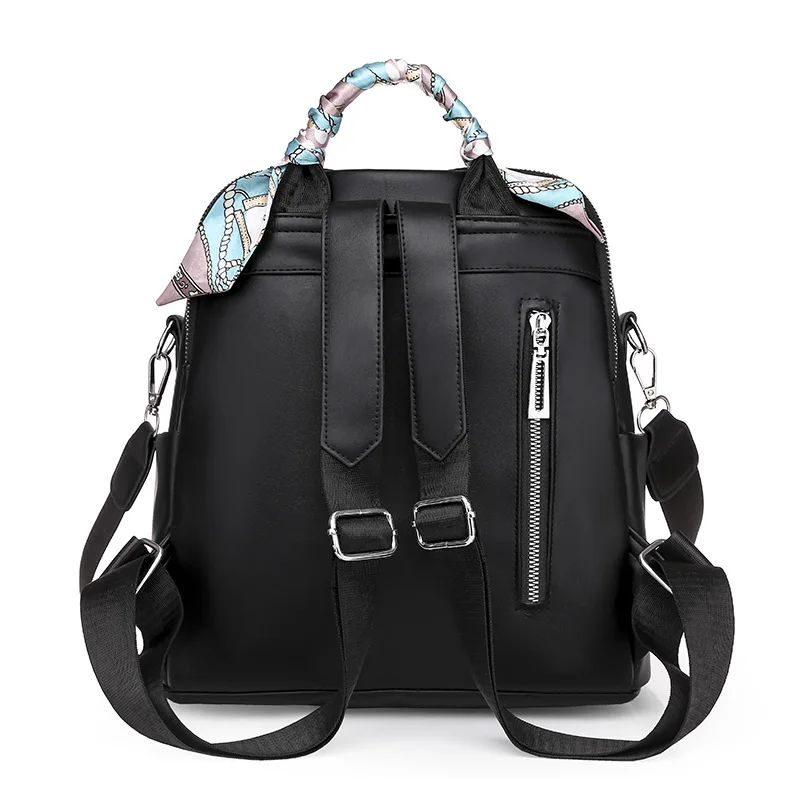 Mochilas con cinta para Mujer, bolso trasero de cuero suave de alta calidad, de marca, de viaje