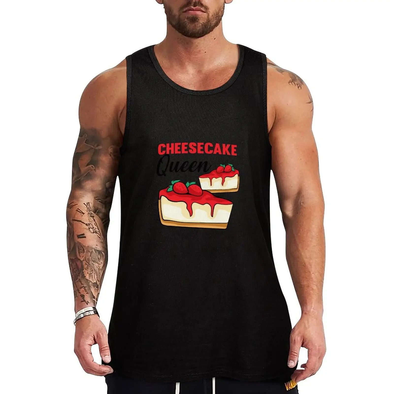 Cheesecake Cheesecake Queen Tank Top Sleeveless Gym Tank Top Fitness Training Quick Dry