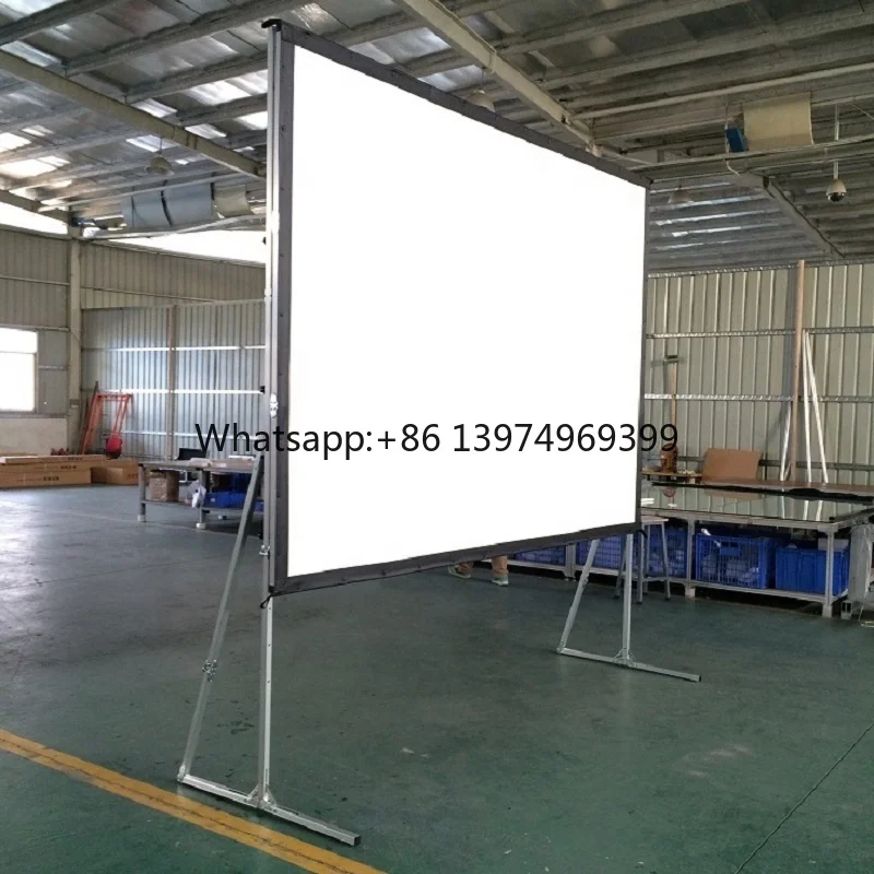 150 Inch Factory Price Portable Projector Screen Fast Fold Screen Outdoor Movie Screen with Carton Package