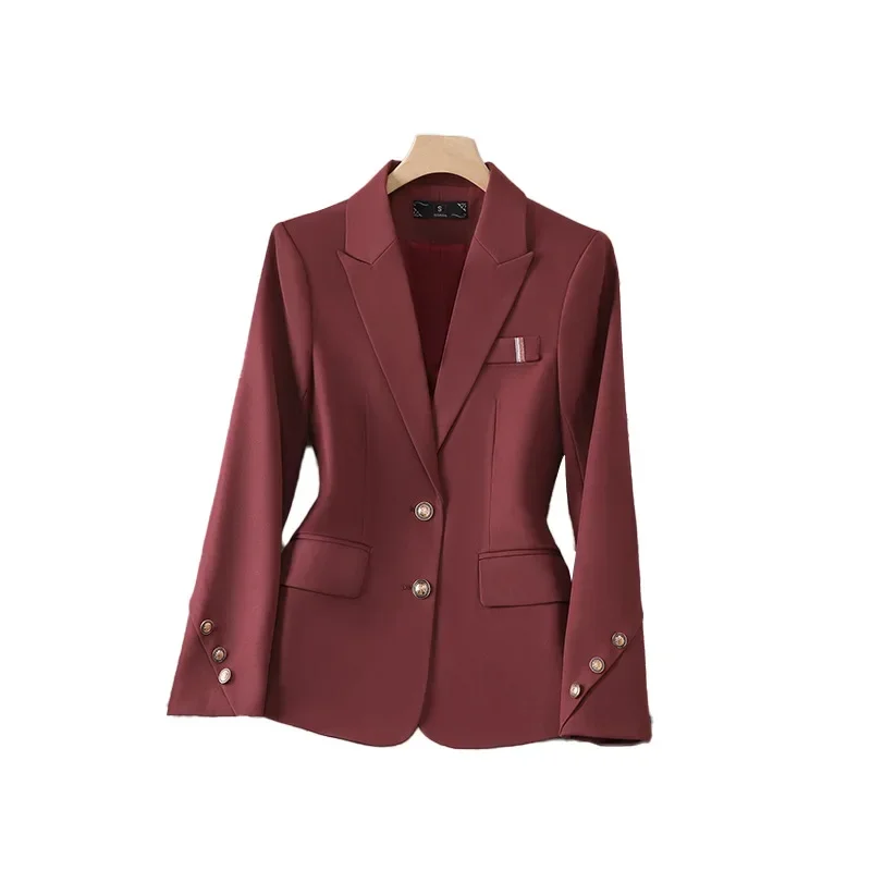 Blazer en coton imbibé pour femme, veste de printemps pour femme, vêtements de travail d'affaires, manteau pour fille, robe de Rh, haute qualité, mode féminine, 1 pièce